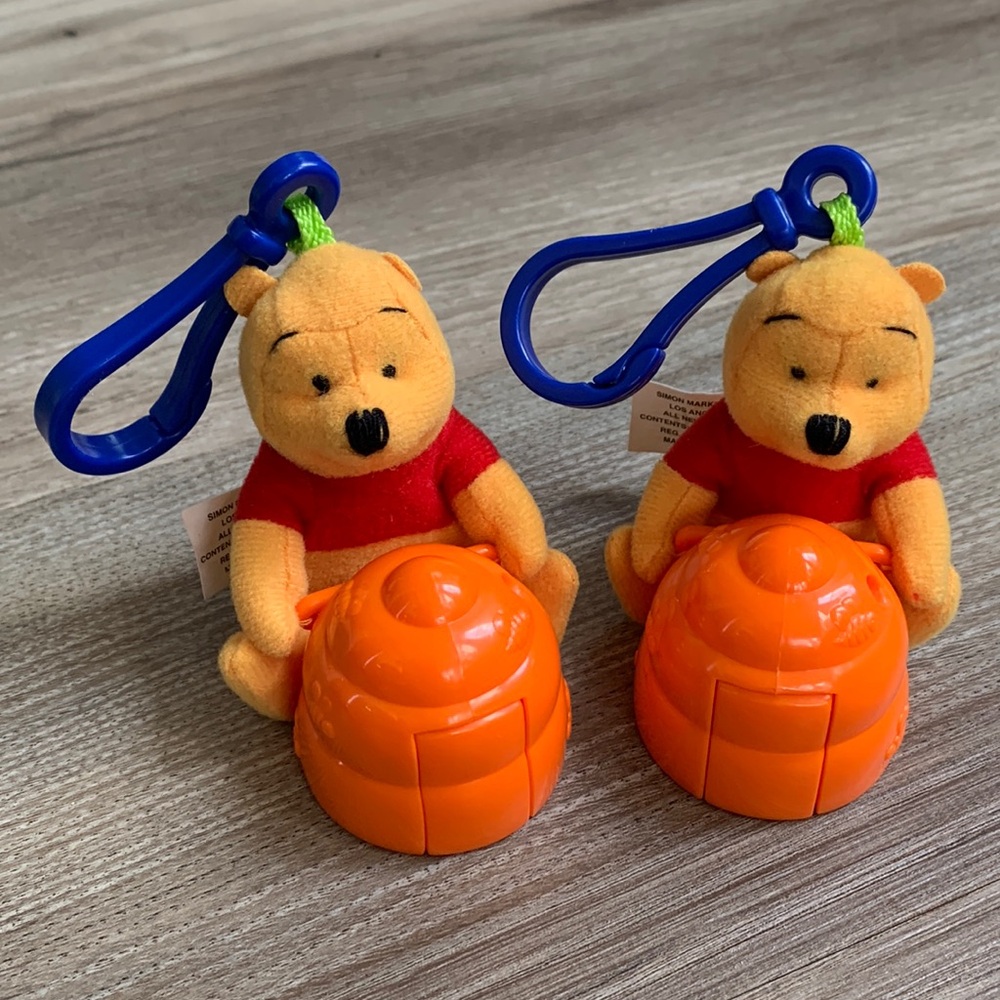 Winnie Pooh Bear Plush Clip On Beehive Sticker Dispenser Collectible McDonalds